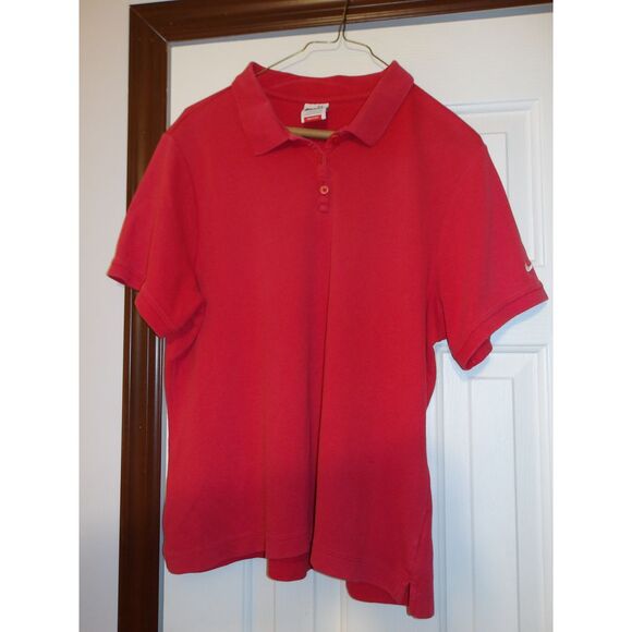 Nike Classic Red Polo Shirt Short‎ Sleeve Cotton Blend Athletic Casual Golf Top - Picture 1 of 3